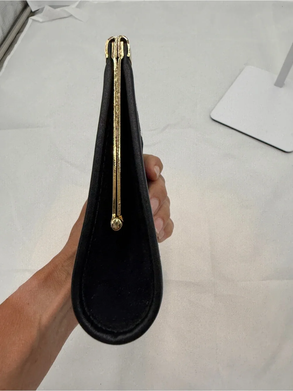 Authentic Vintage Christian Dior Black Trotter Monogram Clasp Coin Purse Pouch